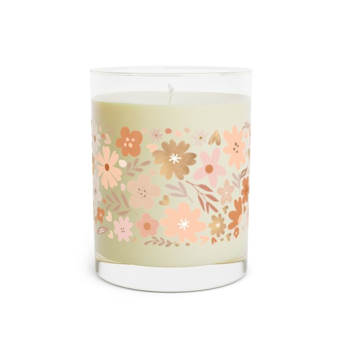 Full Glass Scented Soy Candle – Flower Heart