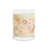 Full glass scented soy candle - Flower heart - back