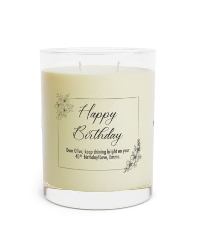 Full glass soy candle – Personalized Happy Birthday