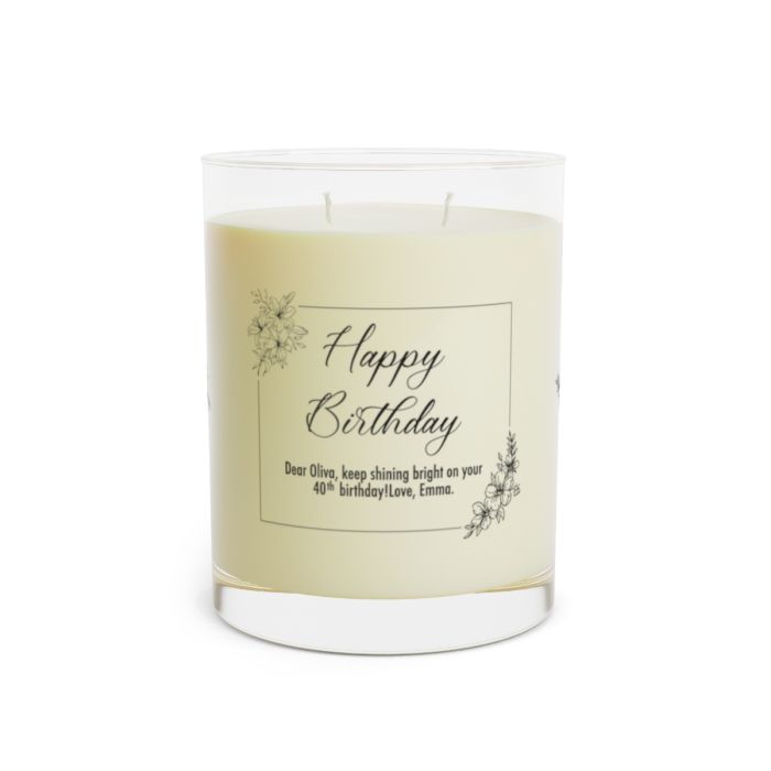 Full glass soy candle – Personalized Happy Birthday