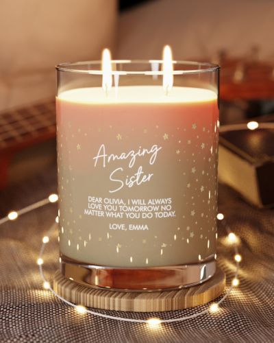 Full glass candle – Personalized Amazing Sister Gift