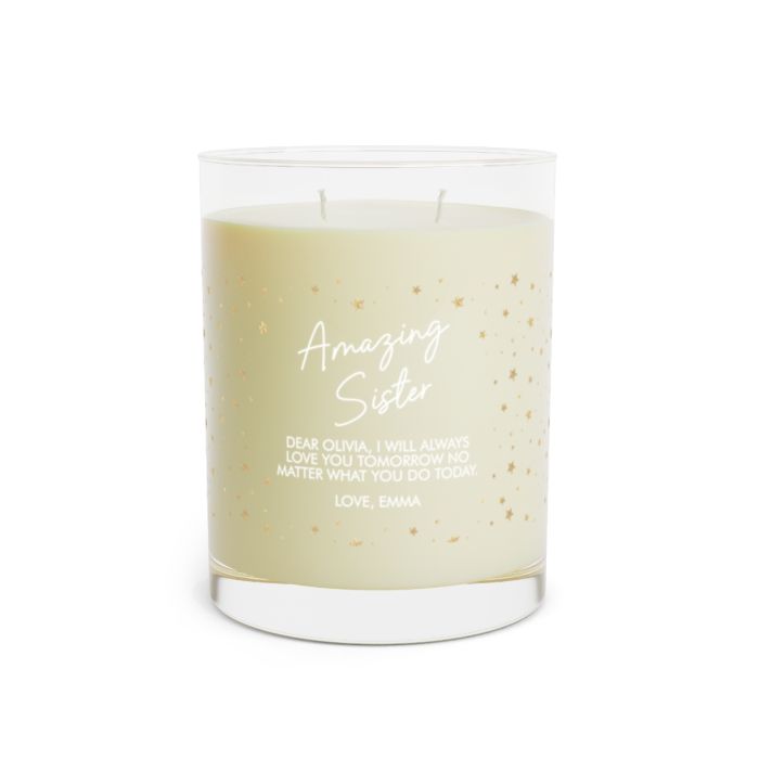 Full glass candle – Personalized Amazing Sister Gift