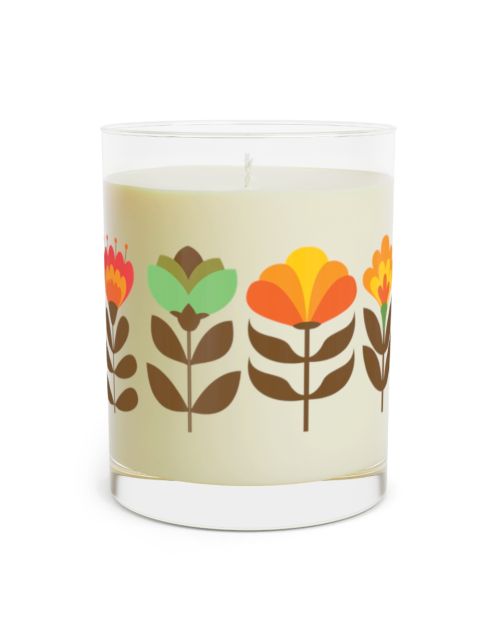 Full glass candle – Flowers from the 80’s