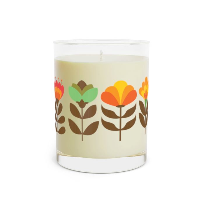 Full glass candle – Flowers from the 80’s