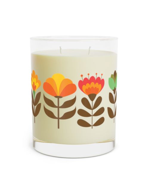 Full glass candle – Flowers from the 80’s