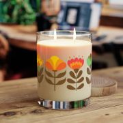 Full glass scented soy candles - Flowers from the 80s - table