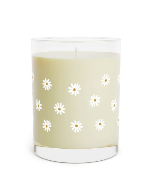 Full glass candle – Daisies