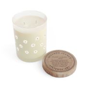 Full glass scented soy candles - White daisies - open