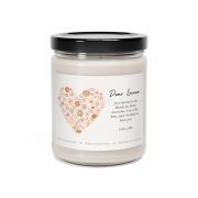 Glass jar Scented Soy Candle – Customizable Flower Hearts - Front
