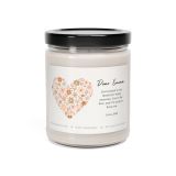 Glass jar Scented Soy Candle – Customizable Flower Hearts - Front