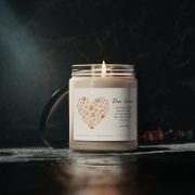 Glass jar Scented Soy Candle – Customizable Flower Hearts - dark room