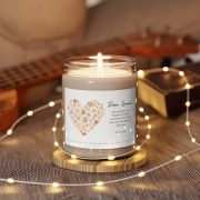Glass jar Scented Soy Candle – Customizable Flower Hearts - lights