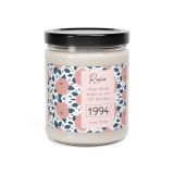 Glass jar scented soy candle - Birthday flowers - front