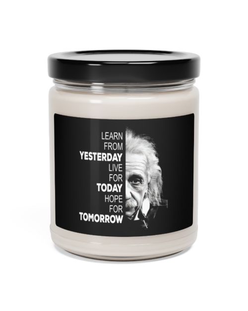 Glass jar candle – Albert Einstein