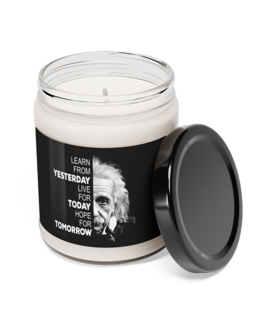 Glass jar candle – Albert Einstein
