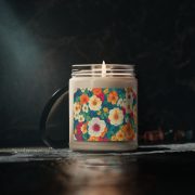 Glass jar scented soy candle - Garden flowers - dark room