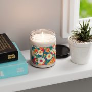 Glass jar scented soy candle - Garden flowers - office