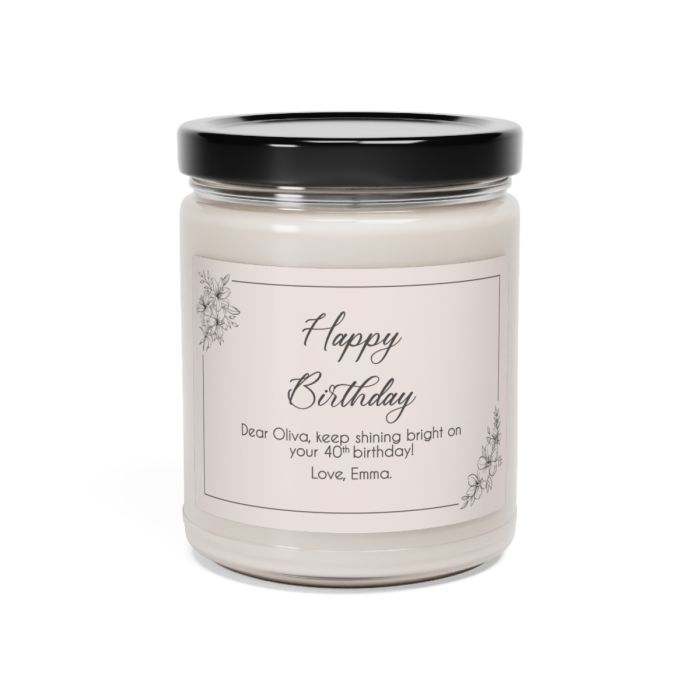 Glass jar candle – Personalized Happy Birthday