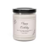 Glass jar scented soy candle - Personalized Birthday - front