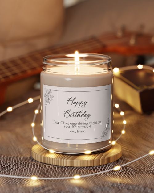 Glass jar candle – Personalized Happy Birthday