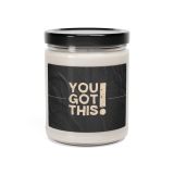 Glass jar scented soy candle - You got this - front