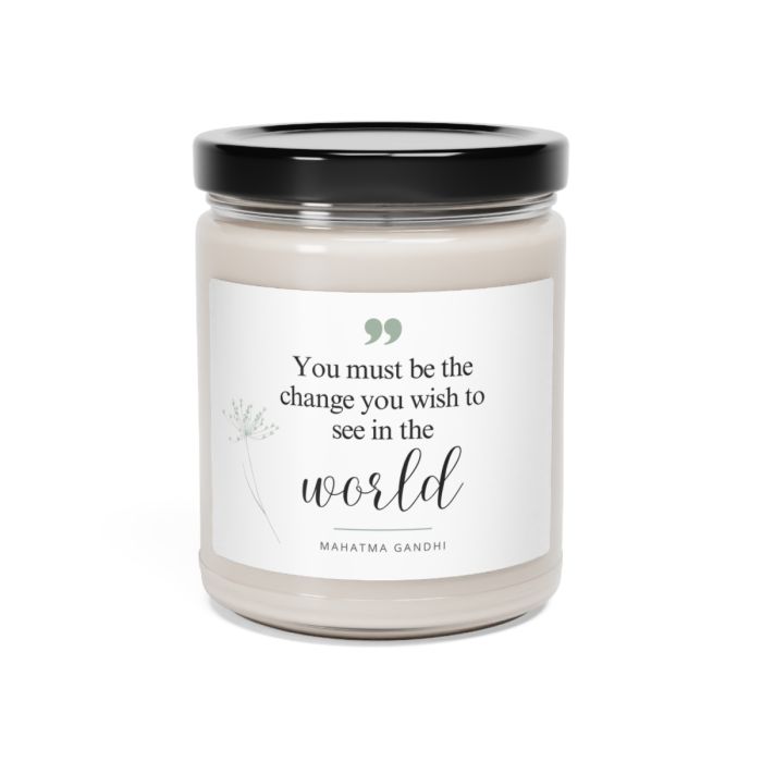 Glass jar candle – Mahatma Gandhi