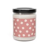 Jar glass scented soy candles - Pink White daisies - front