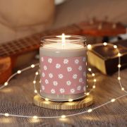 Jar glass scented soy candles - Pink White daisies - lights