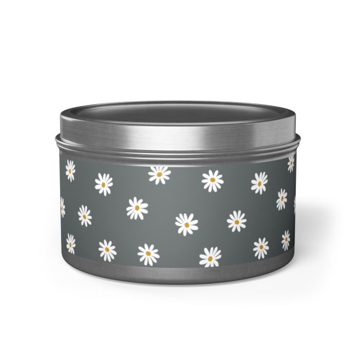 Tin metal candles – Daisies