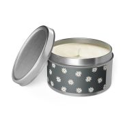 Metal tin scented soy candles - White daisies - open