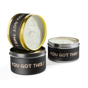 Metal tin soy candle - You got this - trio