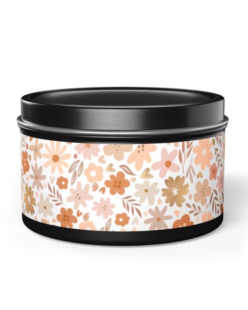 Tin Scented Soy Candles – Flower heart