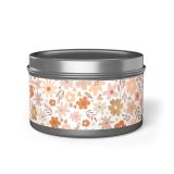 Tin can scented soy candle - Birthday flowers - silver