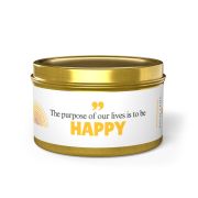 Tin soy scented candle - Dalai Lama - Front - Gold